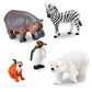 Learning Resources Jumbo Zoo Animals Set, 5 Plastic Figures, Multi-color, 7-3/4 L x 4 W in, Ages 2+, Model LER0788