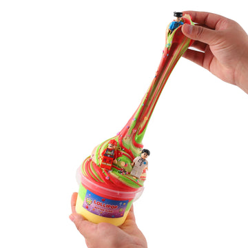 Big Bucket Premade Tri-Colored Red Green And Yellow Butter Slime, Non Sticky, Super Soft Sludge Toy, Birthday Gifts And Party Fa