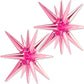 Partywoo Pink Star Balloons, 2 Pcs 42 Inch Large 14-Pointed Starburst Balloons, One-Piece Star Explosion Balloons With Ribbon, Point Star Foil Balloons, Mylar Balloons For Birthday Party Decorations