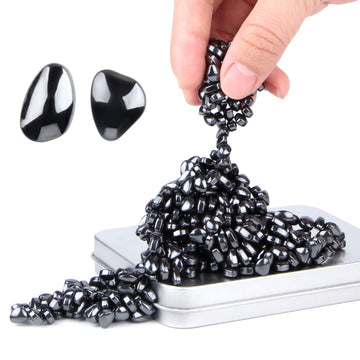 Ferrite Putty, Black Over 500 Weak Magnetic Ferrite Stones, Easter Basket Stuffers & Fidget Gifts, Holiday Stocking Stuffer, Stress Relief Present, Desk Toys For Office And Fidget Toys For Adults