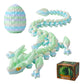 FYEFKJSA 3D Printed Dragon Eggs with Dragon Inside - 12Inch  Articulated Fidget 3D Printed Animals  Interesting Decorative Gift  Easter Basket Essentials Stuffers (Silk Macaron)