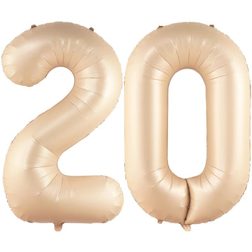 Katchon, Gaint Caramel 20 Balloon Number - 40 Inch | Creme 20 Balloons For 20Th Birthday Decorations | Number 20 Balloons | 20 Number Balloons For 20Th Anniversary Decorations | 20 Birthday Balloons
