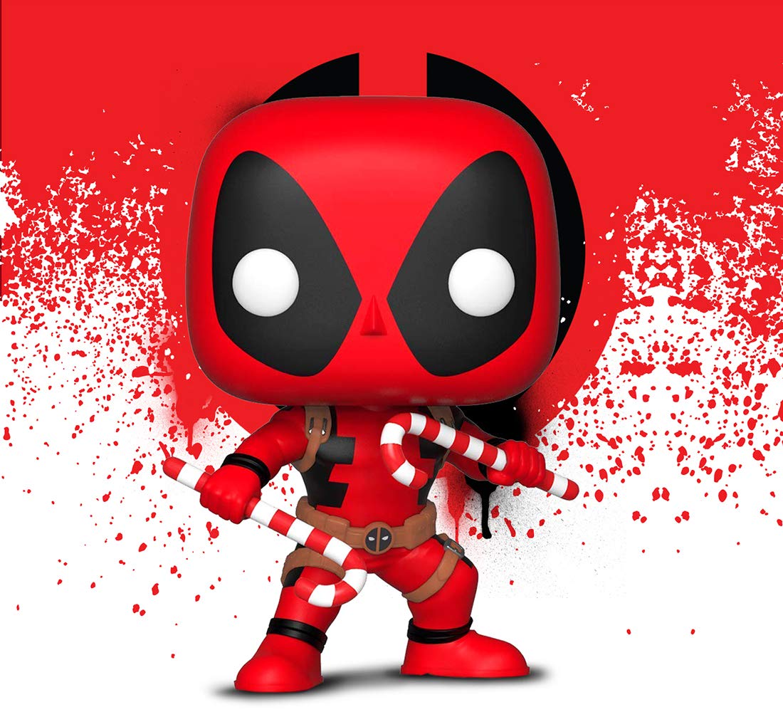 Funko Pop Marvel: Holiday - Deadpool With Candy Canes Collectible Figure, Multicolor