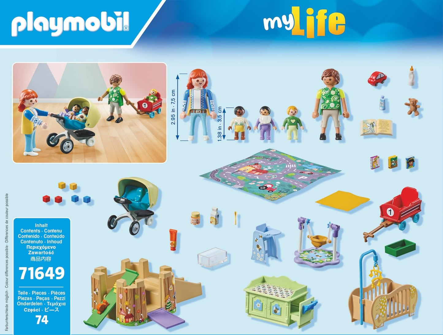 Playmobil Toddler Group Toy - Multicoloured, Plastic, Model 71649, Size 24.8 x 18.7 x 7.2 cm