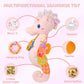 Baby Toys 0-6 Months,Infant Musical Seahorse Stuffed Animals Sensory Toys With Bright Colors,Multiple Textures,Rattles & Crinkle