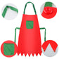 Sunshane 4 Pieces Christmas Elf Kits Include Elf Aprons And Elf Hats For Christmas Party Costume Supplies (Red And Green)