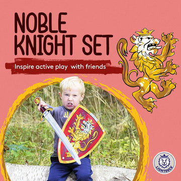 Liontouch - Noble Knight Toy decorative replica blade & Shield for Boys  Red - Age 3-8 Years | Medieval Set in Durable & Safe Foam |  & Battle Accessories for Pretend Play  Dress Up & Knight Costumes for Kids