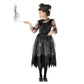 Morph Kids Gothic Witch Costume For Girls - Black Witch Dress For Kids - Spooky Halloween Outfit For Girls, X-Large