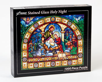 Vermont Christmas Company Stained Glass Holy Night Jigsaw Puzzle 1000 Piece