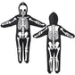Spooktacular Creations Halloween Kids Skeleton Jumpsuit Pajama, Plush Zip-Up Glow Costume Cosplay In The Dark, Unisex Hooded Skeleton Halloween Sleepwear