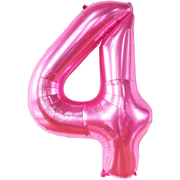 Katchon, Hot Pink Number 4 Balloon - 40 Inch | Hot Pink 4 Birthday Balloon, 4 Year Old Birthday Decorations | 4 Balloon Number For Birthday | Four Balloon For 4Th Birthday Party Decorations For Girls