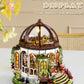 Ourmiao Miniature House Kit Hanging Garden, Diy Miniature Dollhouse Kit For Adults With Furniture & Led Lights, Wooden Craft Gif