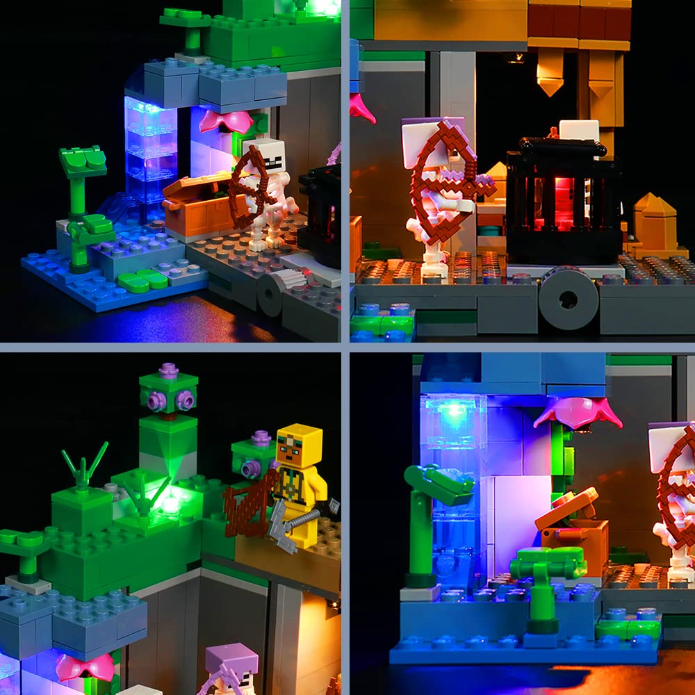 Brickbling Light Kit Compatible With Lego Minecraft The Skeleton Dungeon 21189, Minecraft Dungeon Led Lighting Compatible With Lego 21189 - Lights Only, Not Come With Model