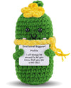 Hoedia Emotional Support Pickle Gifts For Women: Cucumber With Flower Scarf Card Crochet Dolls Friend Birthday Gifts For Her Cow