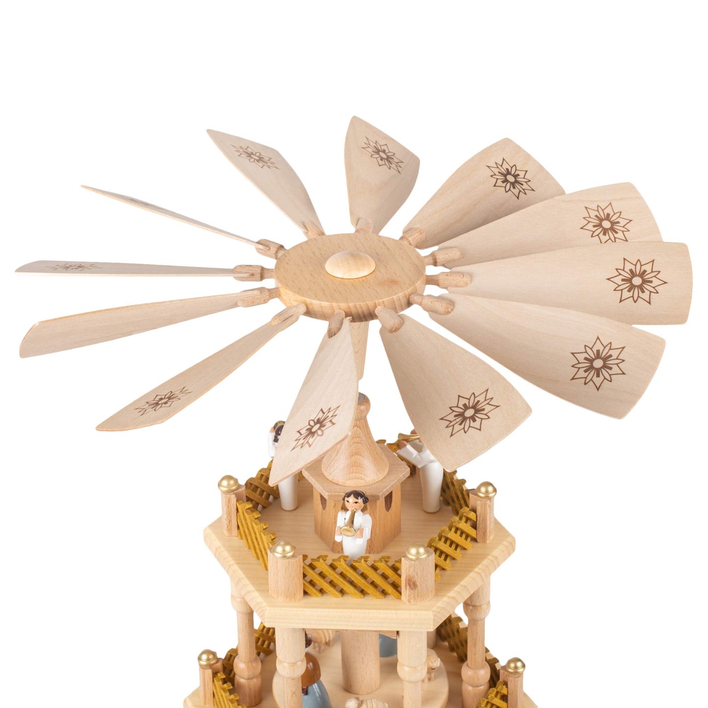 Alexander Taron 16720 Richard Glaesser Pyramid-3 tiers-Nativity-17.25 H W x 12.5, Brown