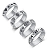Luckyamor Spinner Ring, Fidget Anxiety Ring Stainless Steel Moon Star Ring For Women Men Size 6-10, 4 Uk, Non-Precious Metal, No