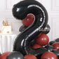 Aule 40 Inch Big Black 2 Balloon Number Large Foil Helium Number Balloons 0-9 Jumbo Giant Happy 2Nd Birthday Party Decorations F