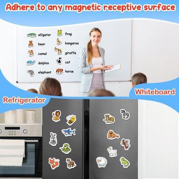 Kasfalci 40 Animal Magnets,Refrigerator Fridge Magnets For Kids,Magnetic Animal Toys For Toddlers,Learning Games,Speech Therapy