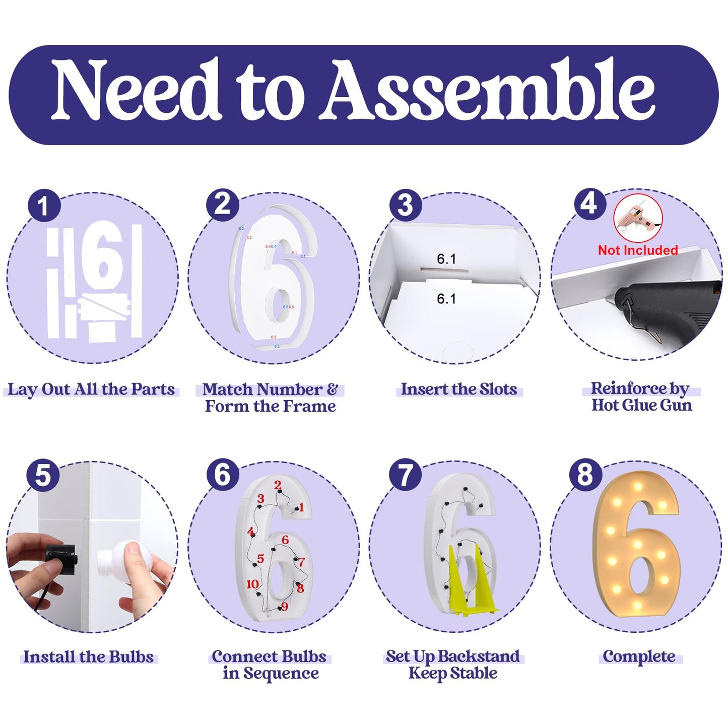 4Ft Light Up Numbers, Large Marquee Numbers For 6Th 16Th 60Th Birthday Decorations, Giant Light Up Numbers For Party Anniversary