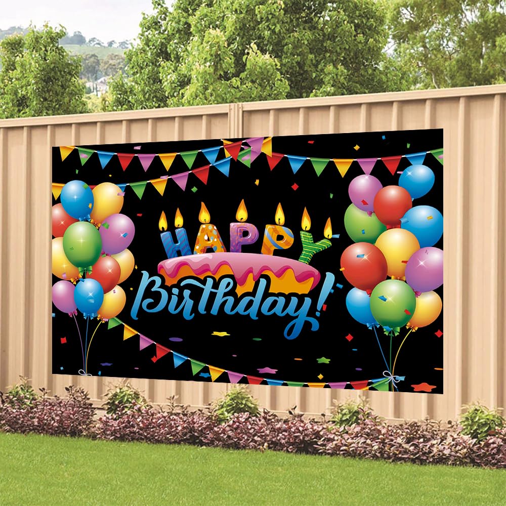 Cake With Candles Birthday Party Decoration Cake With Candles Balloon Happy Birthday Backdrop Cute Photo Background Banner Poste