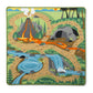 Melissa & Doug Dinosaur Activity Rug - 39" x 36", Brown, Model 9427, Fun Prehistoric Design for Playroom or Nursery