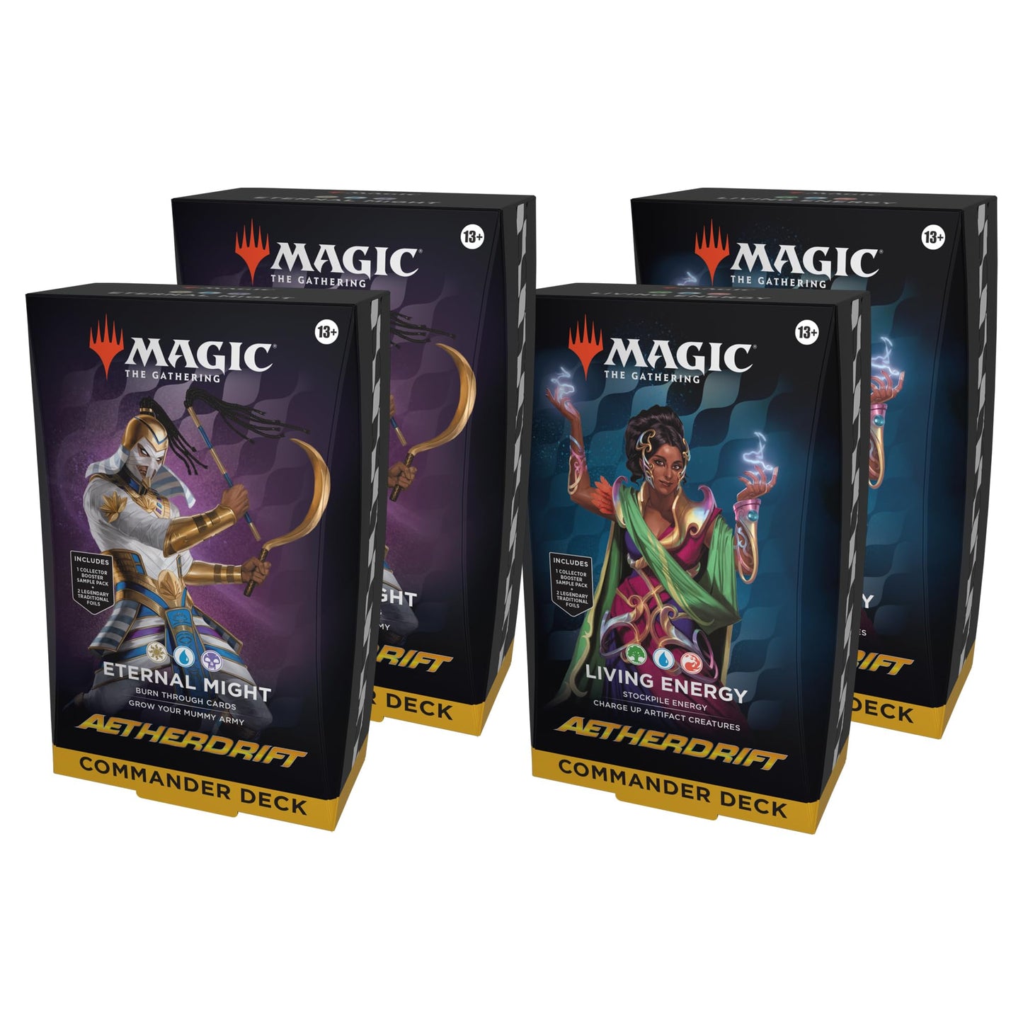 Magic The Gathering Aetherdrift Commander Deck Bundle - 2 Of Each Deck (2 Living Energy + 2 Eternal Might)