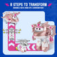 Super Wings Transformer Toys - 5" Golden Girl Airplane Rescue Bots Action Figures for Kids, Pink, Model YW780233, 2-in-1 Fun for Ages 3-7