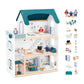 OOOK Wooden Dollhouse with Liftable Elevator - 2.6 Feet High Modern Doll House for Kids Toddlers - Including 21 Furniture Pieces  4 Family Dolls  and 1 pet