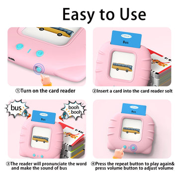 Kidzdo Learning Toys For Toddler 2-4 Years - 254 Sight Words Talking Flash Cards With Music, Abc 123, Etc, Pocket Speech Therapy