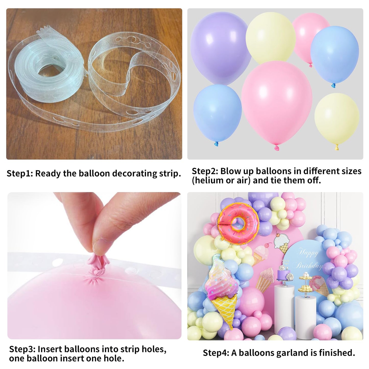Ice Cream Party Decorations,Pastel Rainbow Balloon Arch With Donut Sweet Ice Cream Foil Balloons For Kids Donut Grow Up Baby Show