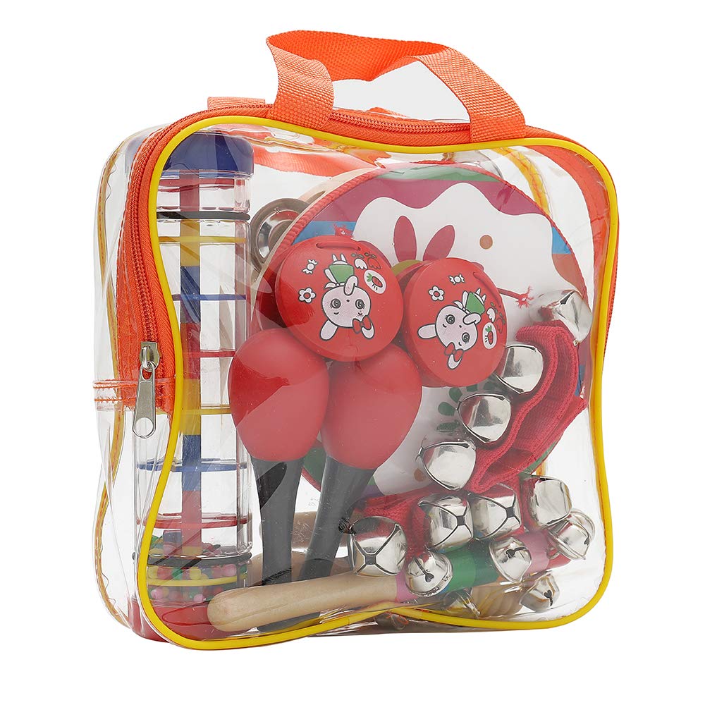 Kids Musical Instruments Toys Set: Baby Music Toys Montessori Percussion For Toddlers - Preschool Educational Musical Toys Set For Boys And Girls With Storage Bag (Red)