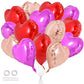 TONIFUL 30Pcs 18 Inch Heart Balloons Red Hot Pink Rose Gold Valentines Day Heart Shape Foil Mylar Balloons Decoration for Valent
