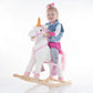 Rocking Horse - Soft And Plush Ride-On Unicorn With Sturdy Wooden Base - Hand-Crafted Toy Rocker For Toddlers Ages 3 And Up By Happy Trails (White)