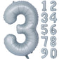 40 In Matte Gray Number Balloons Helium Foil Mylar Balloon Birthday Party Banquet Decoration 3