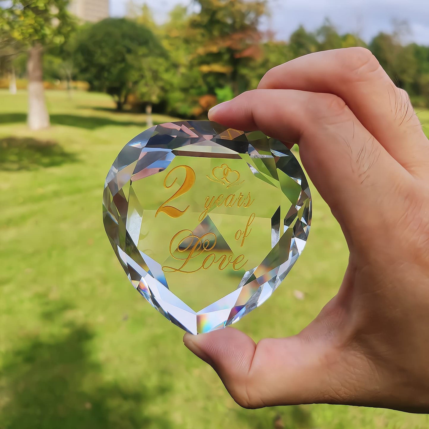 2Nd Anniversary Crystal Gifts For Husband Wife Boyfriend Or Girlfriend, 2 Year Wedding Anniversary Valentines Day Romantic Gifts For Her Him Funny Two Year Anniversary Marriage Presents For Couple