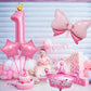1St Birthday Decorations For Girls, Pink 1St Birthday Balloon Set With 40 Inch Pink Number 1, Large Helium Foil Mylar Crown Balloon, Pink Bow Foil Balloons For Baby Girl Daughter First Birthday Party