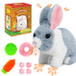 Bilinott Bunny Toys For Kids, Realistic Rabbit Toys With Jumping Action, Wiggling Ears, Twitching Mouth And Nose, Ideal Easter G