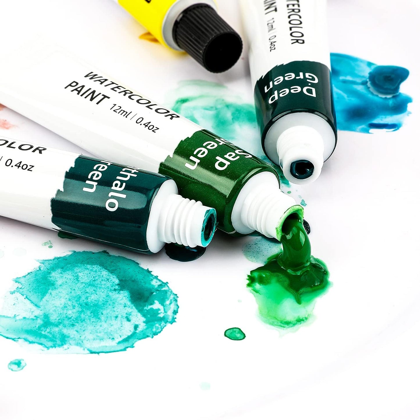 Amazon Basics Watercolor Paint Set - 24 Assorted Colors - 9.6 oz Tubes - Model WP002 - Ideal for Artists and Crafters