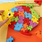 Lovestown Goldfish Wooden Puzzle, 26Pcs Jigsaw Puzzle Alphabet And Number Building Blocks For Kids Toddler Preschool