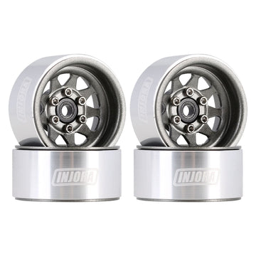 Injora 1.0 Beadlock Wheel Stamped Steel Beadlock Deep Dish 1.0  Wheels For 1/18 Trx4M Axial Ax24 Scx24 Gladiator Deadbolt Bronco
