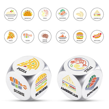 Valentines Gifts for Him Her, Anniversary Date Night Engagement Gifts for Boyfriend Couples 2PCS Color Food Dice Decider Wedding