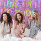 TONIFUL Happy Birthday Balloons with Ribbon Straw, 16 Inch Mylar Letters Birthday Sign Banner Bunting Reusable for Girls Boys Ki