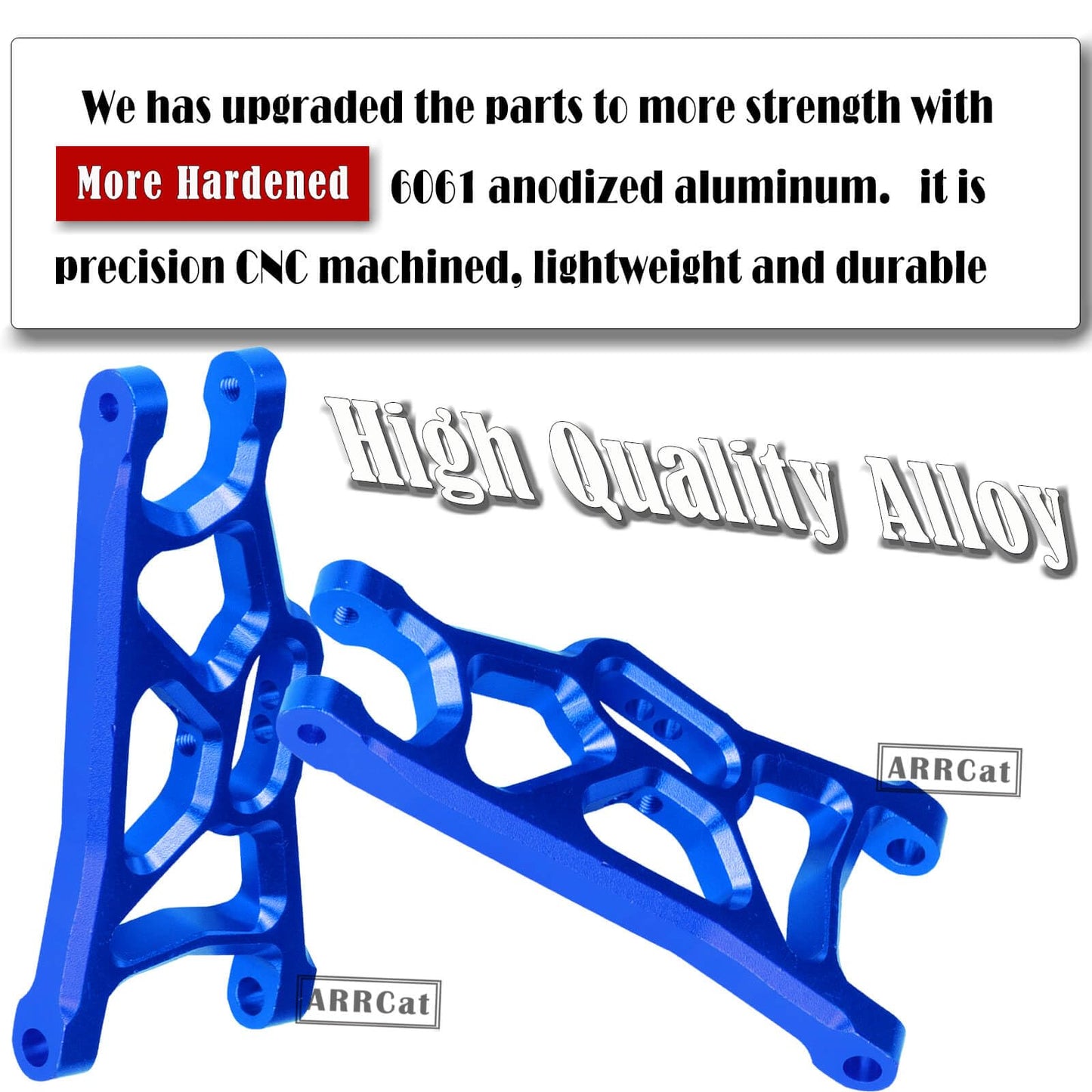 ARRCat Suspension A-Arms & Tie Bar Upgrade Parts for 1/10 Slash 2WD VXL,4PCS Aluminum Alloy Front & Rear Suspension A-Arms & Tie