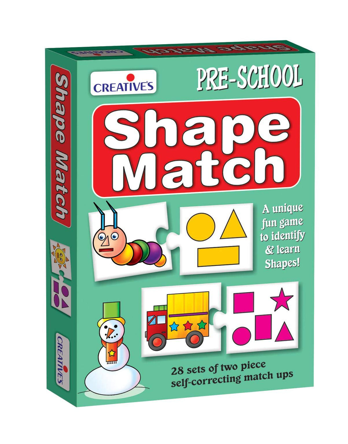 CreativeS Shape Match Preschool Game  28 SelfCorrecting Matching Puzzles | Fun Early Learning Toy To Identify Circles, Squares