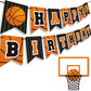 Basketball Happy Birthday Banner Slam Dunk Party Decoration Supplies Kids Teenagers Boys B-Day Photo Prop Pennant Ideas No Diy R