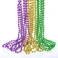 GIFTEXPRESS 12 pcs Mardi Gras Beads, 33'' Multi Colors Necklaces Bundle, Party Costume Necklace Metallic Colors in Gold, Green, 