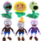 Jhesao 6 Pcs Plants And Zombies Pvz Plush Zombies Plants Sets - Peashooter, Conehead, Chomper, Sunflower Figures In Gray And Purple