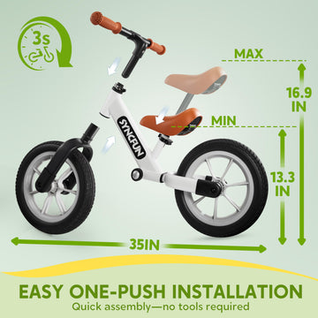 Syncfun Toddler Balance Bike, 12'' Toddler Bike For 2, 3, 4, 5 Year Old Boys And Girls, No Pedal Kids Bike, Toddler Gifts, Easy