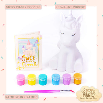 Story Magic Light-Up Unicorn Night Light - Paintable, Color-Change, Medium, Multicolor, Model 201244