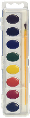 Crayola Artista 16 Semi-Moist Oval Pans Watercolor Set with Brush